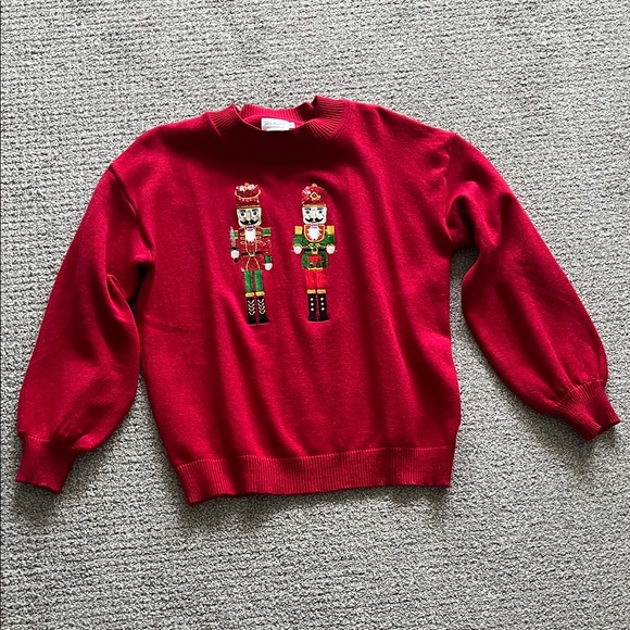 Shop The Mint Sweaters - Red Sequined Nutcracker Sweater
